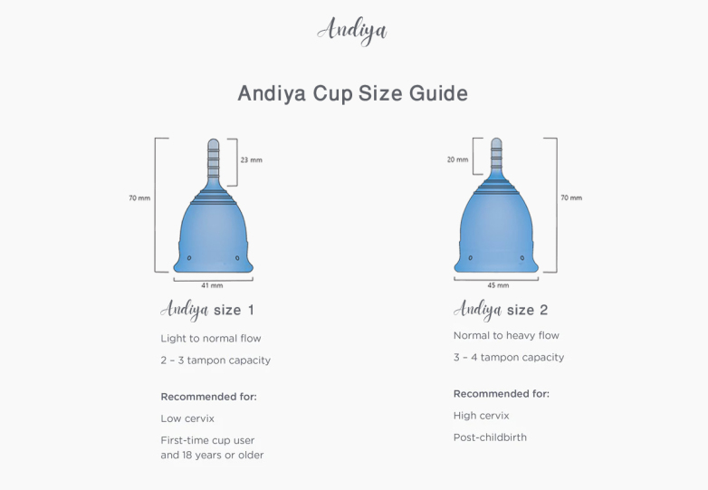 andiya cup size guide